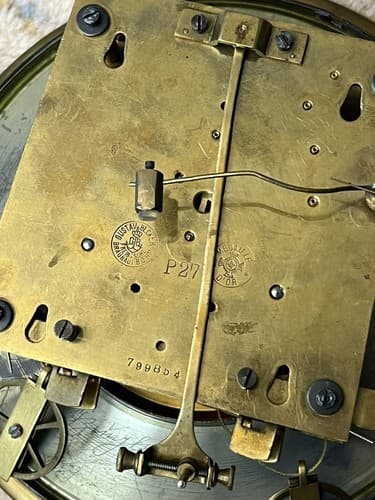 Vintage Gustav Becker P27 Clock Dial Movement Pendulum Chime Vienna Regulator - Thumbnail 7