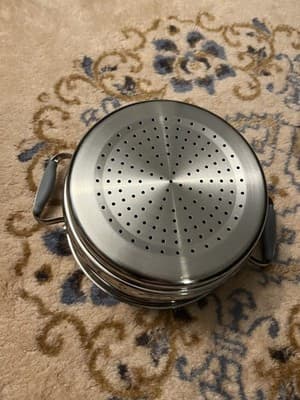 Belgique Pasta Strainer Colander Silicone Handles Cooker Pot Insert 8-9”x4” - Thumbnail 4