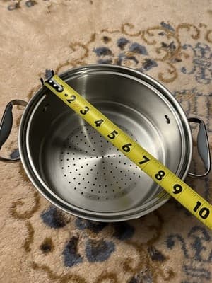 Belgique Pasta Strainer Colander Silicone Handles Cooker Pot Insert 8-9”x4” - Thumbnail 5