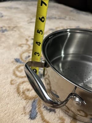 Belgique Pasta Strainer Colander Silicone Handles Cooker Pot Insert 8-9”x4” - Thumbnail 6
