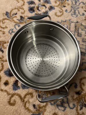 Belgique Pasta Strainer Colander Silicone Handles Cooker Pot Insert 8-9”x4” - Thumbnail 2