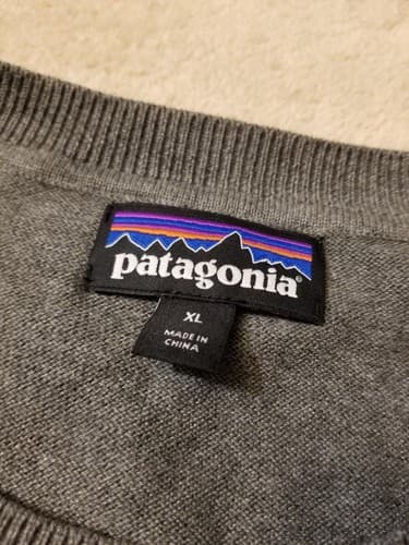 Patagonia Sweater Mens XL Yewcrag Knit Crew Neck Organic Cotton Grey - Thumbnail 3