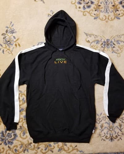 Rare Vtg Y2K Xbox Live Hoodie Sweatshirt Center Small Logo Mens S Microsoft Halo - Thumbnail 2
