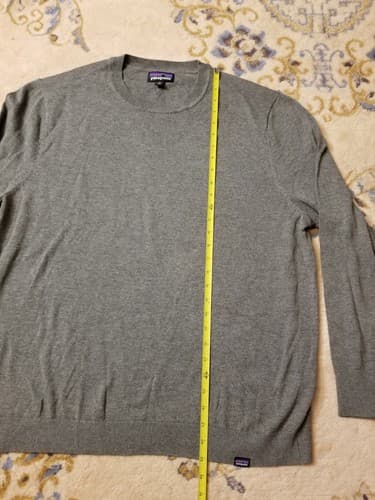 Patagonia Sweater Mens XL Yewcrag Knit Crew Neck Organic Cotton Grey - Thumbnail 7