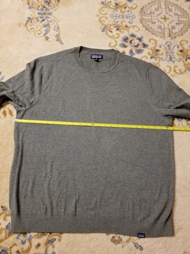 Patagonia Sweater Mens XL Yewcrag Knit Crew Neck Organic Cotton Grey - Thumbnail 8