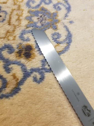Victorinox Fibrox 8-Inch Serrated Bread Knife Slicer Black 5.2533.21 NSF Swiss - Thumbnail 3