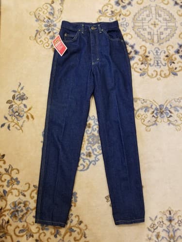 NWT Vtg Lee Riders Jeans Womens Size 8 Medium Misses Relaxed Tapered Dark USA 26 - Thumbnail 2