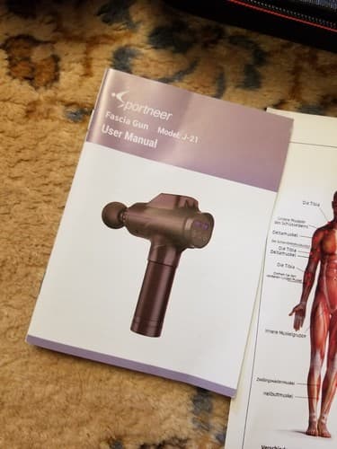 Sportneer Fascia Massage Gun Model J-21 - Massager 8 Tips Black No Charger READ - Thumbnail 7