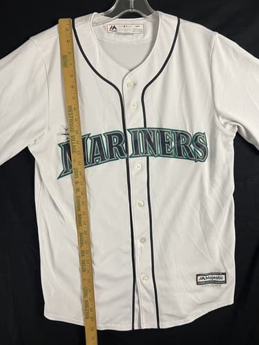 Majestic Cool Base Seattle Mariners Stitched Blank Jersey White Mens M MLB *READ - Thumbnail 9