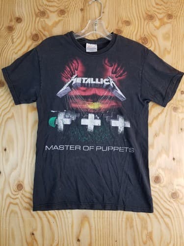 Vintage 2000s Metallica Master of Puppets T Shirt Small S Faded Black Mens Y2K - Image 1