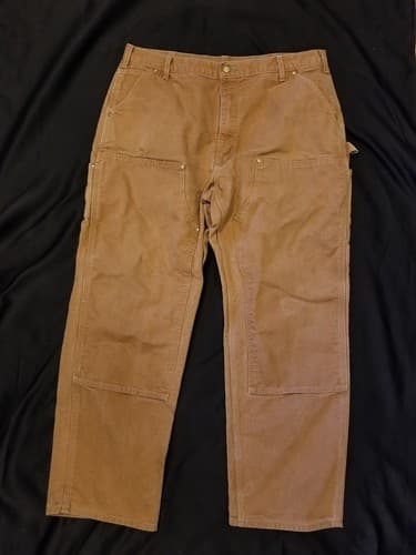 Vtg Carhartt B01 BRN Duck Double Knee 40x32. Actual 38x30 Loose Original Pants - Image 1