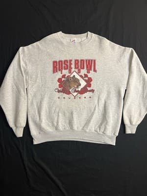 VTG WSU Sweatshirt XL Gray Rose Bowl 1998 Cougars Football USA Washington State - Image 1