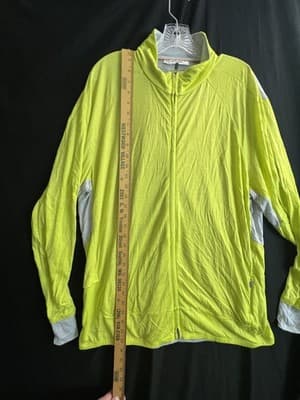 Icebreaker 150 Cool-Lite LS Full Zip Lyocell/ Wool Mens XXL Neon Yellow/ Grey - Thumbnail 10