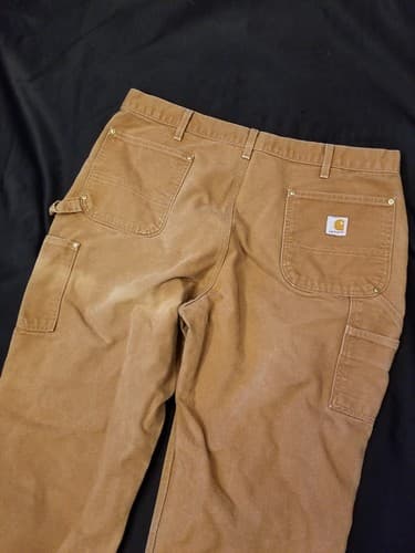 Vtg Carhartt B01 BRN Duck Double Knee 40x32. Actual 38x30 Loose Original Pants - Thumbnail 9