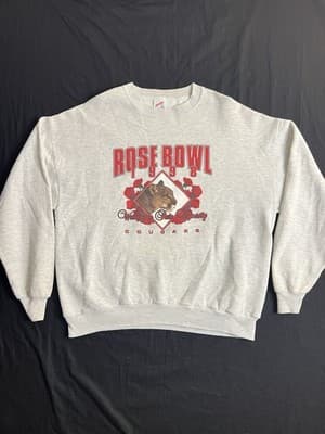 VTG WSU Sweatshirt XL Gray Rose Bowl 1998 Cougars Football USA Washington State - Thumbnail 2