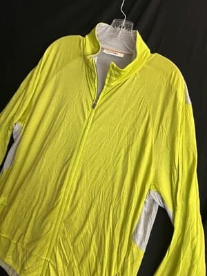 Icebreaker 150 Cool-Lite LS Full Zip Lyocell/ Wool Mens XXL Neon Yellow/ Grey - Thumbnail 2