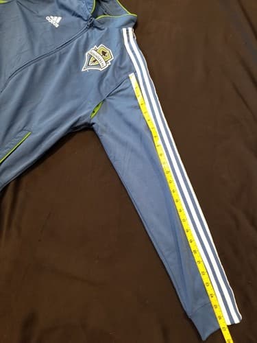 VTG ADIDAS Climalite SEATTLE SOUNDERS FC Training Zip Track Jacket Jersey Medium - Thumbnail 11
