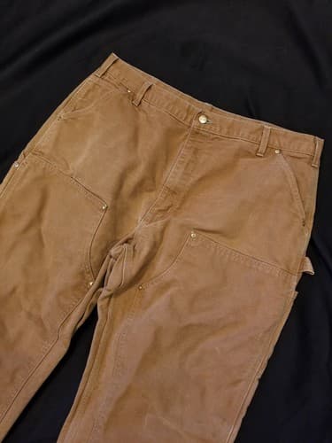 Vtg Carhartt B01 BRN Duck Double Knee 40x32. Actual 38x30 Loose Original Pants - Thumbnail 3