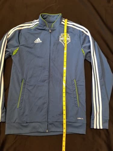 VTG ADIDAS Climalite SEATTLE SOUNDERS FC Training Zip Track Jacket Jersey Medium - Thumbnail 9