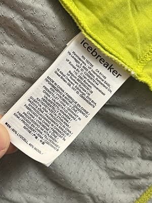 Icebreaker 150 Cool-Lite LS Full Zip Lyocell/ Wool Mens XXL Neon Yellow/ Grey - Thumbnail 7