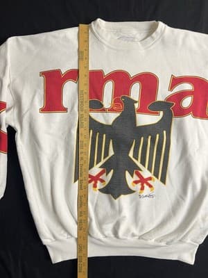 VTG Germany All Over Print Sweatshirt German Vulture 80s Football Soccer 2XL - Thumbnail 7