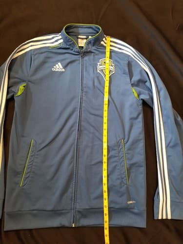 VTG ADIDAS Climalite SEATTLE SOUNDERS FC Training Zip Track Jacket Jersey Large - Thumbnail 8