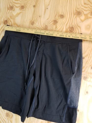 Lululemon Board Shorts Mens XL Black Gray Waist Tie Swim Outdoor Stretch Yoga - Thumbnail 5