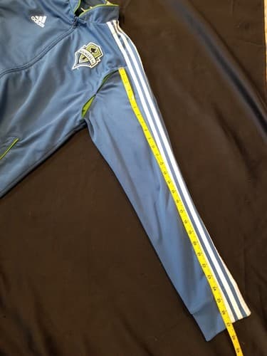 VTG ADIDAS Climalite SEATTLE SOUNDERS FC Training Zip Track Jacket Jersey Large - Thumbnail 10