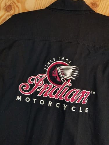 Vtg Rare INDIAN MOTORCYCLE Original Brand Size 3XL Long Sleeve- Canada Y2K XXXL - Thumbnail 2