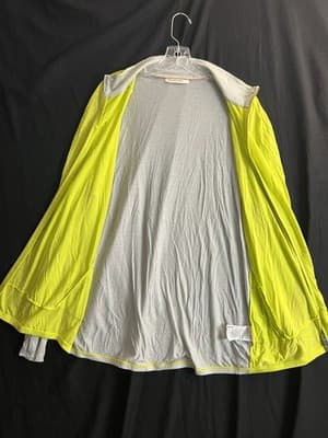 Icebreaker 150 Cool-Lite LS Full Zip Lyocell/ Wool Mens XXL Neon Yellow/ Grey - Thumbnail 4