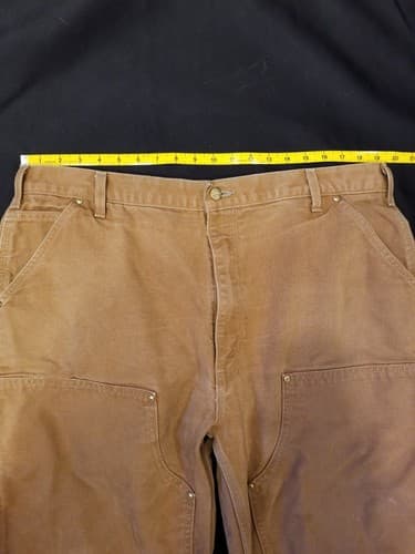 Vtg Carhartt B01 BRN Duck Double Knee 40x32. Actual 38x30 Loose Original Pants - Thumbnail 11