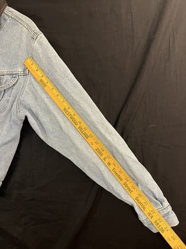 VTG Lee Riders Sanforized MR Union Mens S Light Blue Wash Denim Jean Jacket USA - Thumbnail 14