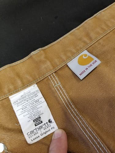 Vtg Carhartt B01 BRN Duck Double Knee 40x32. Actual 38x30 Loose Original Pants - Thumbnail 5