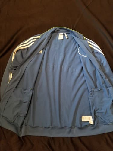 VTG ADIDAS Climalite SEATTLE SOUNDERS FC Training Zip Track Jacket Jersey Large - Thumbnail 5