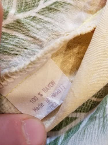 VTG Pineapple Juice Aloha Hawaiian Rayon Shirt Men Large Yellow Floral Flowers L - Thumbnail 7