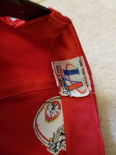 RARE Vtg San Francisco 49ers Big All Over Helmet Snapback Hat Logo Athletics Red - Thumbnail 11