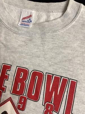 VTG WSU Sweatshirt XL Gray Rose Bowl 1998 Cougars Football USA Washington State - Thumbnail 6