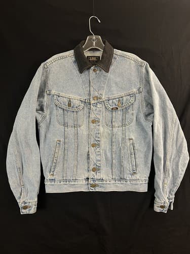 VTG Lee Riders Sanforized MR Union Mens S Light Blue Wash Denim Jean Jacket USA - Image 1