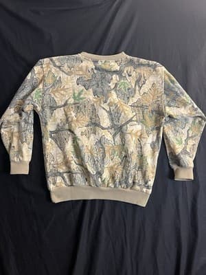 RARE VTG Hidden Wolf Woolen Predator Sweatshirt Pullover Jacket Mens L Camo - Thumbnail 11