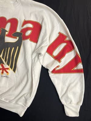 VTG Germany All Over Print Sweatshirt German Vulture 80s Football Soccer 2XL - Thumbnail 4
