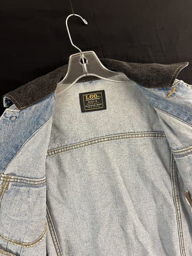VTG Lee Riders Sanforized MR Union Mens S Light Blue Wash Denim Jean Jacket USA - Thumbnail 6