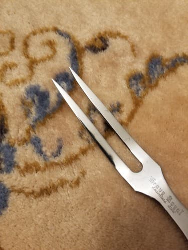 Stainless Steel Heavy Royal Two Tine Carving Fork Carver Japan Stainless Steel - Thumbnail 3