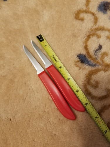 2 Quikut Paring Knives Red Overall Length 6" Blade 2.5" Knife Set - Thumbnail 8