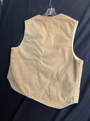 Vintage Carhartt Duck Vest Sherpa Lined USA 6SVT Mens 2XL XXL Brown Duck Fishing - Thumbnail 12