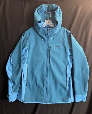 Patagonia Adze Hybrid Hoody Mens L Blue Softshell Polartec Windproof Jacket - Image 1