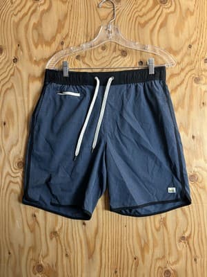 Vuori Banks Shorts Mens M V330 Blue Drawstring Shorts READ Rip On Leg - Image 1