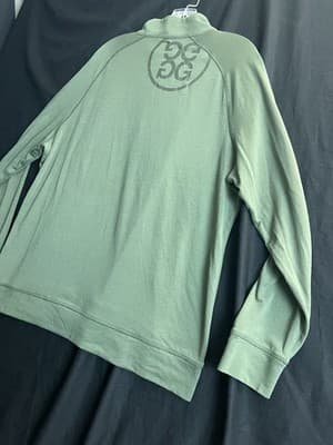 G/Fore Pullover Mens L Olive 1/4 Zip Long Sleeve Golf Performance Back Logo - Thumbnail 13