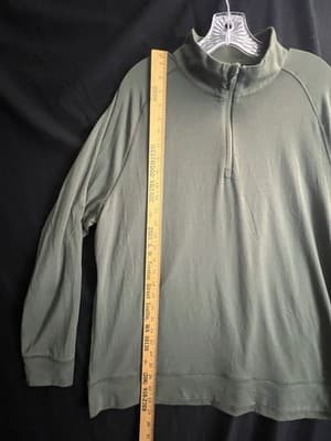 G/Fore Pullover Mens L Olive 1/4 Zip Long Sleeve Golf Performance Back Logo - Thumbnail 8