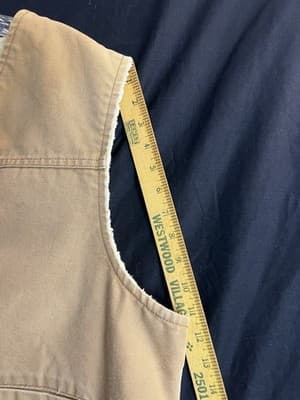 Vintage Carhartt Duck Vest Sherpa Lined USA 6SVT Mens 2XL XXL Brown Duck Fishing - Thumbnail 9