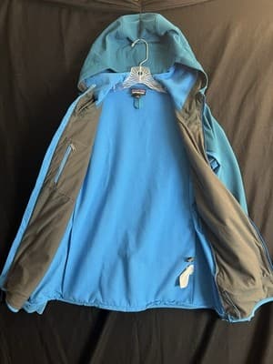 Patagonia Adze Hybrid Hoody Mens L Blue Softshell Polartec Windproof Jacket - Thumbnail 3